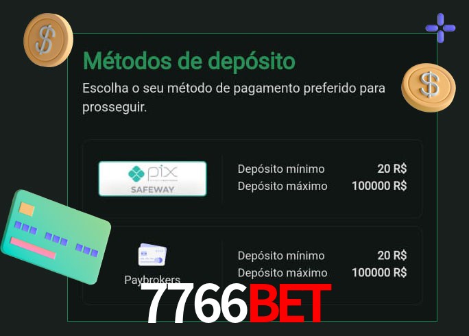 O cassino 7766Bet oferece uma grande variedade de métodos de pagamento